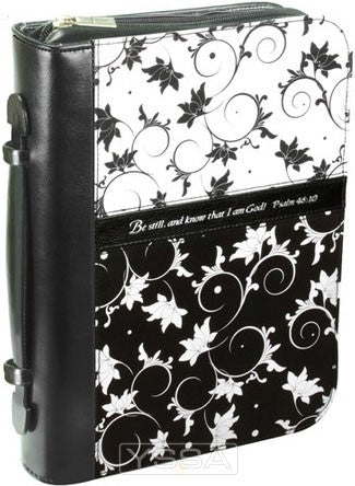 Psalm 46:10 - Black White - LuxLeather