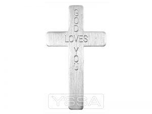 Cross God loves you silver