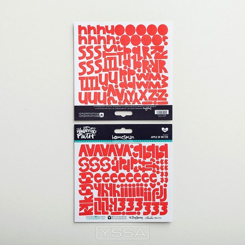 Red - Cardstock stickers alphabet
