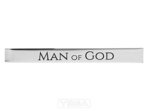 Tie bar etched Man of God Silver