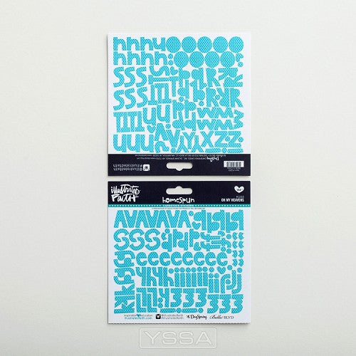 Sky blue - Cardstock stickers alphabet