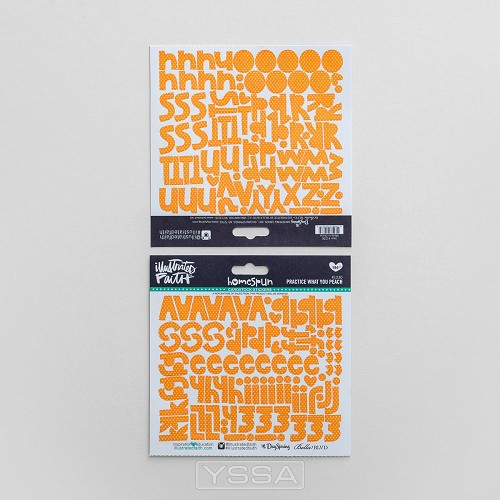 Peach - Cardstock sticker alphabet