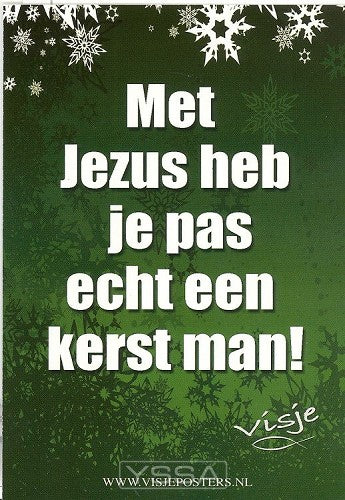 Kaart visje kerst kleur met Jezus heb je