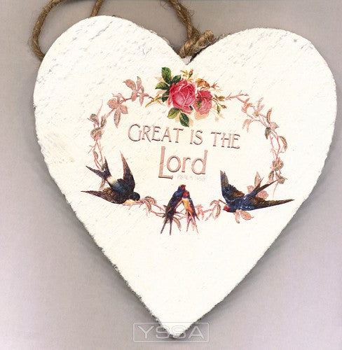 Great is the Lord (Wooden heart - 15 cm)