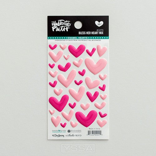 Pink - Cardstock stickers hearts